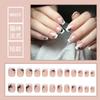 Usa uñas postizas de fiesta para estudiante de niña de dibujos animados cortas, medianas y largas de color sólido, 24 piezas de talla única, parche de uñas removible
