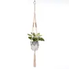Cuerda de Algodón Tejida a Mano Estilo Bohemio Maceta para Plantas y Flores Cesta Colgante Bolsa de Red Cuerda para Colgar Colgante de Pared Cuerda para Colgar