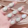 Anel de Jade de Hotan com Design Simples de Deslizar Anel Retrô Feminino Tamanho 12 x 16 Joia Impecável Preço Alto