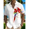 2026 Nueva Camisa Casual de Moda para Hombre de Comercio Exterior con Estampado Digital de Manga Corta