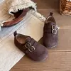 Sapatos Infantis Birkenstock 2026 Nova Coleção Primavera e Outono Sapatos Pequenos de Couro para Meninas com Design Retrô, Sapatos de Bebê com Solado Macio