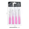 Pinzas para Cejas Pintadas con Spray Transfronterizas Juego de 4 Piezas Acero Inoxidable Pinzas Planas para Depilar Barba Herramienta para Recortar Cejas Pinzas Oblicuas para Cejas Venta al por Mayor