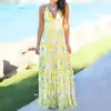 Novedades Primavera y Verano 2025 Ropa de Mujer Europea y Americana Transfronteriza Amazon Sexy Moda Tirantes Estampado Vestido de Playa