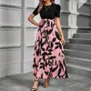 2026 Moda Feminina Cruzada Primavera e Verão Vestido Estampado Floral Quente Venda Redondo Decote Estilo Férias Exóticas Vestido Elegante