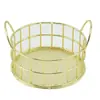 Cesta de armazenamento redonda de malha de ferro com fundo INS Nórdico para atacado, cesta de armazenamento para mesa de escritório, cesta de armazenamento de metal