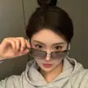 Óculos de Sol Futuristas Ovais Cat-Eye Sem Aro Tendência 2026 para Mulheres, Óculos de Sol Personalizados Retro Hot Girl