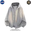 Sudadera con capucha de alta calidad y estilo de la marca NASA para hombre, perfecta para el otoño, con un corte relajado y un toque de lujo
