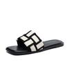 ZHR Sandalias Planas de Lujo Estilo Francés y Pantuflas para Mujer Verano 2024 Estilo Verano Nuevos Zapatos de Playa para Salir