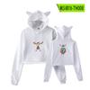 Suministro Transfronterizo Sudadera con Estampado de Alce Navideño, Orejas de Gato Descubriendo el Ombligo de Otoño, Sudadera Deportiva de Moda para Mujer