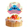 Decoración para Fiesta de Cumpleaños de Pink Stitch Suministros Vajilla Desechable Juego Vasos de Papel Platos de Papel Guirnalda Bolsas de Regalo