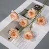 Flores Artificiales con 6 Cabezas, Rosas Pastorales para Bodas, Decoraciones de Pasillo de Salón de Bodas, Materiales de Decoración de Escenario de Hotel, Flores de Seda, Accesorios de Fotografía