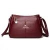 Nova Bolsa Feminina de Couro Macio de Grande Capacidade, Bolsa Versátil para Mães para Pessoas de Meia-Idade e Idosos, Bolsa de Ombro Único Transversal Estilo Coreano, Bolsa para Sogra