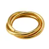 Anillo de Servilleta Metálico Simple de Tres Anillos, Color Dorado, Decoración de Vajilla para Restaurante de Hotel, Soporte para Servilletas de Mesa, Venta al por Mayor por Fabricante