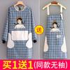Avental de cozinha impermeável para uso doméstico, macacão à prova de óleo, roupa de trabalho, moda adulta, cintura para cozinhar, estilo ocidental, jantar, manga comprida, feminino