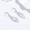Plata de ley S925 2025 nuevos aretes largos huecos de diamante de doble capa, moda simple, aretes de temperamento de alto nivel