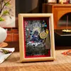 Artículos Decorativos Estilo Tíbet, Tanka Pintado a Mano del Gran Rey Tesoro del Cielo Negro y Dios Amarillo de la Riqueza, Soporte de Exhibición para Tanka Pintado a Mano, Productos Culturales y Creativos de Tanka para Atraer Riqueza