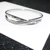 Pulseira de Aço Titânio Prata Feminina Anel de Zircônia de Alta Qualidade Joia de Mão Pulseira Prata Pulseira de Corda Pulseira Atacado
