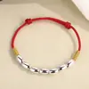 Nuevo brazalete de hilo rojo de siete cuentas con espiga de trigo, con un diseño de nicho vintage de cultura tradicional china nueva, único y versátil