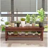 Taburete de Baño Anti-Corrosión Carbonizado, Taburete de Madera Maciza, Soporte para Plantas Suculentas de Balcón Exterior, Banco Largo, Reposapiés, Venta al por Mayor de Bancos Largos