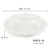 Plato hondo blanco de melamina con patrón, imitación porcelana, forma comercial, tazón, restaurante, plato de cocina para restaurante, plato de plástico creativo, vajilla