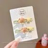 Pinzas de pelo florales de colores estilo coreano, pinzas elegantes y exquisitas para flequillo lateral, pasadores de lazo lindos para niñas