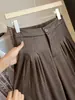 Calça Lanterna Plissada Solta em Cetim de Acetato de Alta Qualidade para Mulheres Outono Novo Design com Senso Preguiçoso Estiloso Versátil Casual
