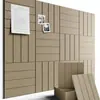 Paneles Acústicos de Fibra de Poliéster con Rayas Verticales, Decoración de Pared de Fondo Cuadrada, Paneles Aislantes de Ruido de Fieltro para Estudios de Grabación y KTVs