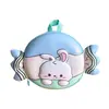 Mochila de dibujos animados con forma de conejo y caramelo para niños y niñas, con un diseño de color contrastante y un patrón de cáscara de huevo, un nuevo estilo de mochila pequeña para niños de preescolar
