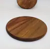 Posavasos Redondo Pequeño Sencillo de Madera de Acacia, Base Fina de Madera, Posavasos de Madera de Acacia