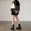 Chal de punto a cuadros retro oversize de punto para mujer, Otoño e Invierno 2026
