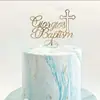 Adorno para pastel de cruz de paloma de la paz estilo ins transfronterizo para comunión, bautizo de bebé y decoración de fiesta