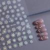 Pegatinas de uñas con copos de nieve navideños, transfronterizas, japonesas, láser, plateadas, blancas, de invierno, huecas, con forma de copo de nieve, joyería