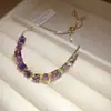 Pulseira geométrica extensível com zircônia banhada a ouro 18k real, pulseira versátil, moderna e única, joia de nicho de luxo leve para mulheres