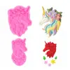 Decoración de Pastel DIY Flores y Hojas de Unicornio Grandes y Pequeñas Accesorios de Decoración de Fondant Chocolate Resina Molde de Silicona