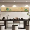 El corazón tiene montañas y mares, tranquilo y sin contender, caligrafía y pintura de paisajes, pintura colgante de sala de té estilo antiguo de la familia Song, pintura decorativa de sala de estudio de invitados, sala de estar, oficina
