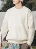 Suéter Andrei de Peso Pesado con Textura de Canalé para Hombre 2025 Nuevo Color Sólido Holgado Cuello Redondo Prendas de Punto Chaqueta