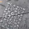 Pegatina para Uñas Estrella Luna Pegaso Blanca Adhesiva Plana La Más Fácil para Combinar Pegatina Joya para Uñas Estrella Luna Estilo Delgado y Resistente