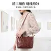 Bolso bandolera nuevo y elegante de bloques de color con textura moderna, bolso de hombro con cremallera retro de cuero genuino de moda