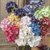 Impresión 3D de hortensias de madera de dos cabezas para decoración de auditorio de bodas, diseño de pared de hortensias, arreglo floral, hermoso paisaje Chen, simulación de flores