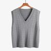 Malha Retro Twist de Cruzamento Pulôver com Decote em V Colete Colete Colete Tricotado Outono e Inverno Tamanho Plus Roupas Femininas