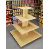 Estante de exhibición de pila para estante de supermercado, mesa de exhibición de granos y aceites, estante de exhibición de gabinete tipo isla, soporte de exhibición redondo para banco, multi-funcional