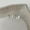 Brincos Borboleta de Pedra Olho de Gato para Mulheres, Primavera e Verão, Luxo Leve, Nicho, Brincos de Alta Qualidade, Acessórios de Orelha Elegantes e Atmosféricos, Prata 925