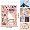 16 Tipos de Adesivos de Quebra-Cabeça com Tema de Gato para Diários DIY Infantis, Adesivos de Artesanato Imprimíveis Adesivos Educacionais à Prova d'Água