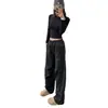 Pantalones Casuales de Agujero Suelto Estilo Americano para Mujer, Primavera y Otoño, Delgados, Versátiles, Modernos, Pantalones Deportivos Rectos de Pierna Ancha