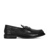 Zapatos de Cuero Vacuno de Primera Capa, Punta Redonda, Mocasines Estilo Británico Vintage, Superficie Suave, Versátiles, Zapatos Clásicos Cómodos, Diseño de Moneda Dorada