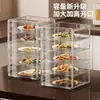 Cubierta transparente de plástico PET multicapa con tapa abatible para alimentos, cubierta de protección contra polvo y mosquitos para alimentos de cocina, estante para almacenamiento de sobras de comida