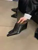 Mules de Medio Paso para Mujer Estilo Europeo y Americano con Punta Cuadrada Pequeña, Tacón de Cuña Alto, de Moda para Exterior, Mules Slip-On con Tacón Grueso, Negro
