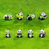 Micro-Paisagem Criativa Fofa Figurine de Panda de Bambu Jardinagem DIY Chaveiro Decoração Acessórios Pequenos Ornamentos de Mesa