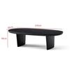 Mesa de té de madera maciza de diseño nórdico estilo silencioso negra ovalada mesa de té pequeña simple mediados de siglo B & B mesa de tronco