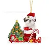 2023 Sombrero de Navidad Transfronterizo Decoraciones Navideñas para Perro Colgante Animal Plano Acrílico Colgante Decorativo Diseño de Escena